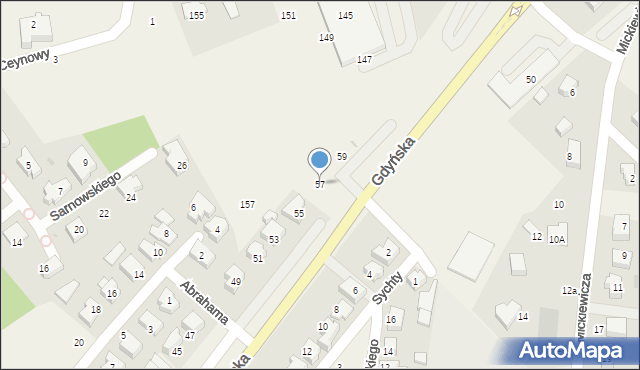 Chwaszczyno, Gdyńska, 57, mapa Chwaszczyno