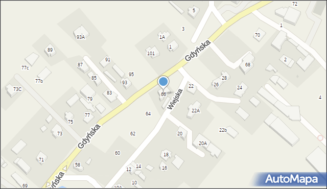 Chwaszczyno, Gdyńska, 66, mapa Chwaszczyno