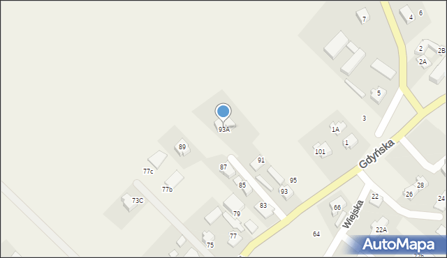 Chwaszczyno, Gdyńska, 93A, mapa Chwaszczyno