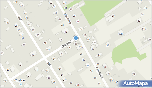 Chylice-Kolonia, Gdyńska, 44, mapa Chylice-Kolonia