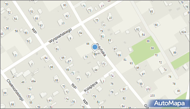 Chylice-Kolonia, Gdyńska, 68, mapa Chylice-Kolonia