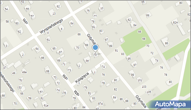 Chylice-Kolonia, Gdyńska, 72, mapa Chylice-Kolonia