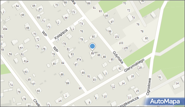 Chylice-Kolonia, Gdyńska, 84, mapa Chylice-Kolonia