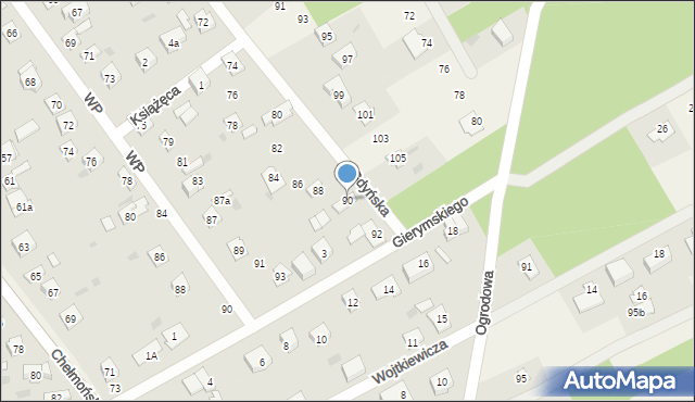 Chylice-Kolonia, Gdyńska, 90, mapa Chylice-Kolonia