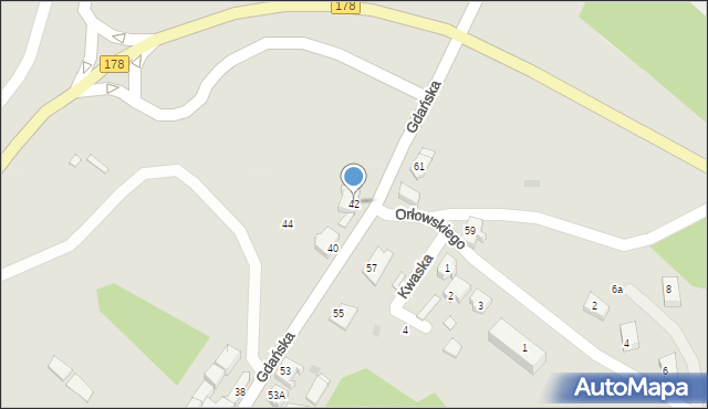 Czarnków, Gdańska, 42, mapa Czarnków