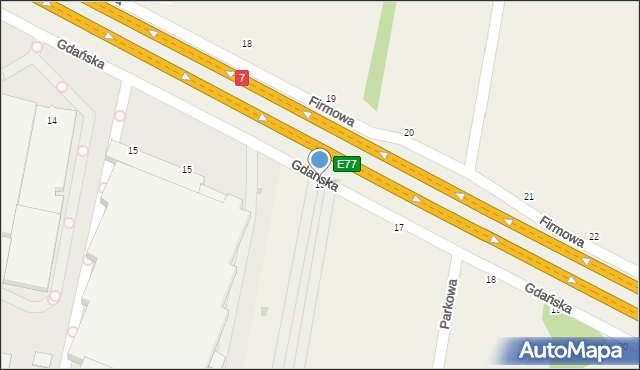 Cząstków Polski, Gdańska, 16, mapa Cząstków Polski