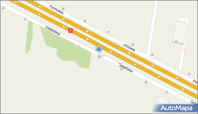 Cząstków Polski, Gdańska, 24, mapa Cząstków Polski