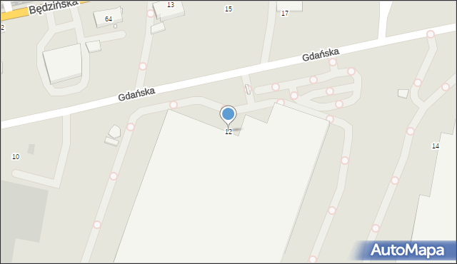 Czeladź, Gdańska, 12, mapa Czeladź