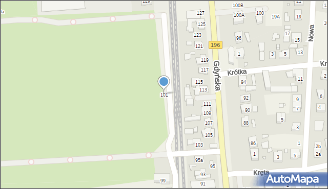 Czerwonak, Gdyńska, 101, mapa Czerwonak