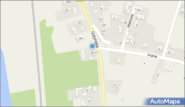 Czerwonak, Gdyńska, 21, mapa Czerwonak