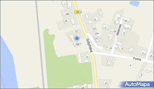 Czerwonak, Gdyńska, 23A, mapa Czerwonak