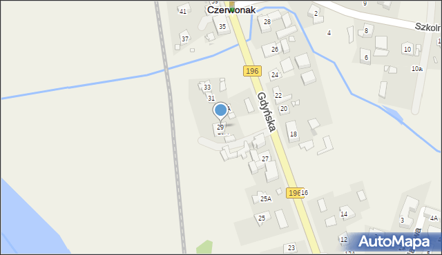 Czerwonak, Gdyńska, 29, mapa Czerwonak