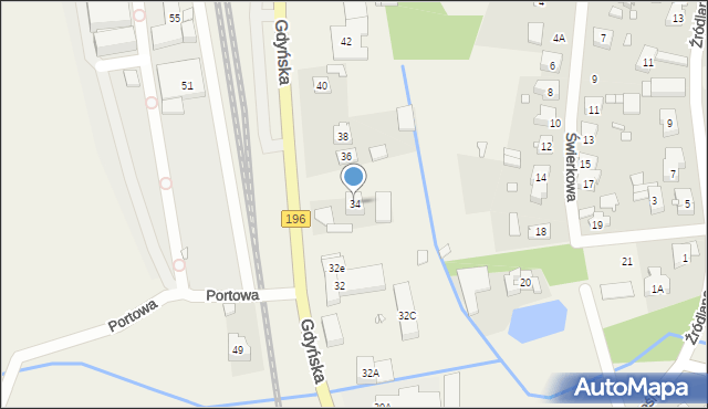 Czerwonak, Gdyńska, 34, mapa Czerwonak