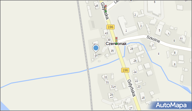 Czerwonak, Gdyńska, 37, mapa Czerwonak