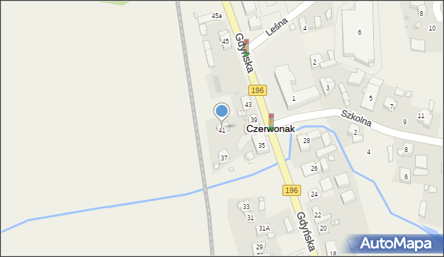Czerwonak, Gdyńska, 41, mapa Czerwonak