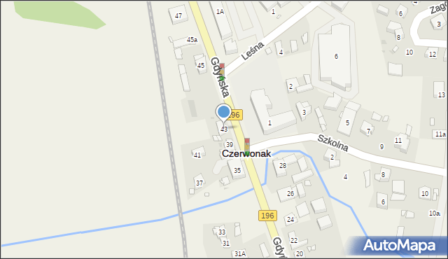 Czerwonak, Gdyńska, 43, mapa Czerwonak
