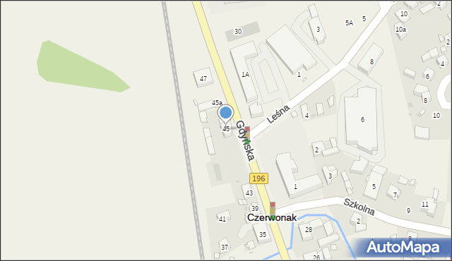 Czerwonak, Gdyńska, 45, mapa Czerwonak