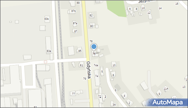 Czerwonak, Gdyńska, 76, mapa Czerwonak