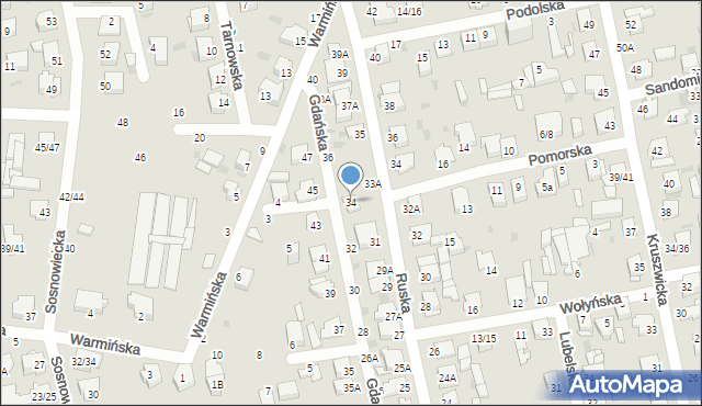 Częstochowa, Gdańska, 34, mapa Częstochowy