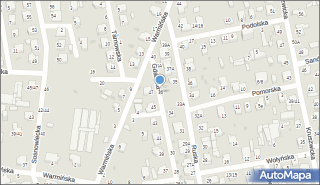 Częstochowa, Gdańska, 36, mapa Częstochowy