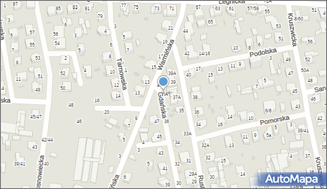 Częstochowa, Gdańska, 38A, mapa Częstochowy
