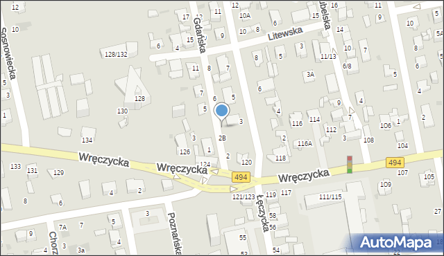 Częstochowa, Gdańska, 4, mapa Częstochowy