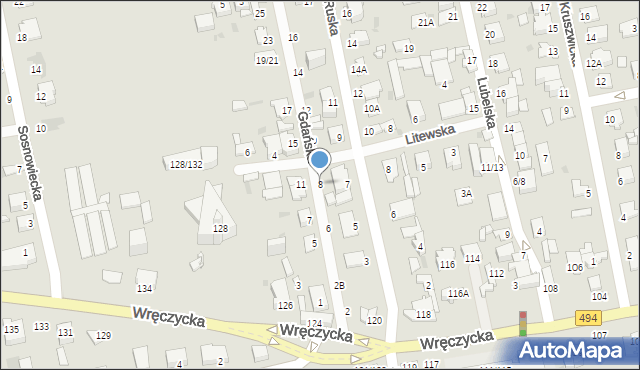 Częstochowa, Gdańska, 8, mapa Częstochowy