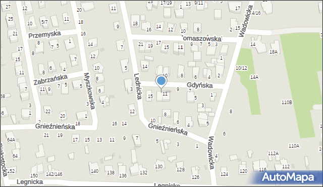 Częstochowa, Gdyńska, 13, mapa Częstochowy