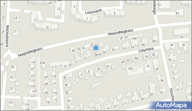 Elbląg, Gdyńska, 25, mapa Elbląga