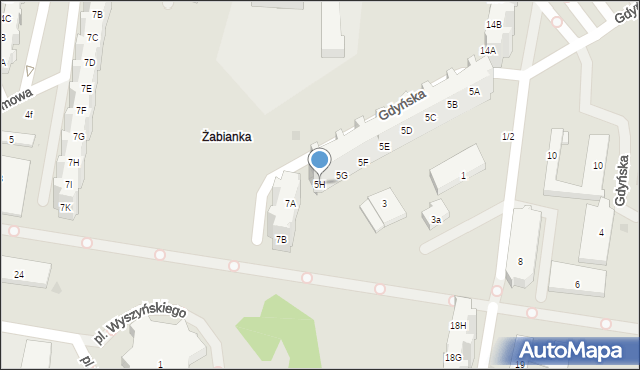 Gdańsk, Gdyńska, 5H, mapa Gdańska