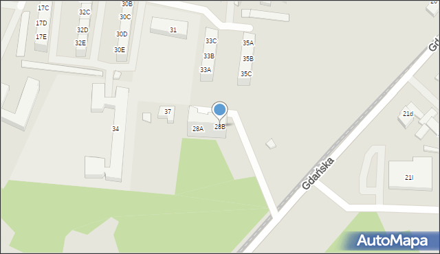 Gdańsk, Gdańska, 28B, mapa Gdańska