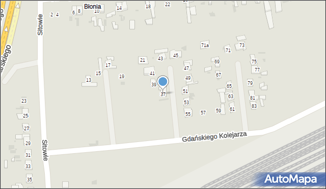 Gdańsk, Gdańskiego Kolejarza, 37, mapa Gdańska