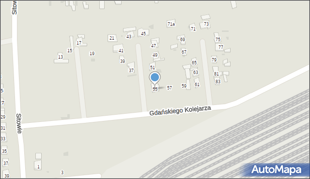 Gdańsk, Gdańskiego Kolejarza, 55, mapa Gdańska
