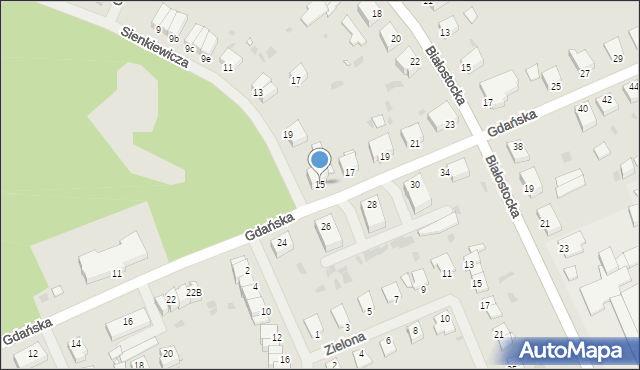 Giżycko, Gdańska, 15, mapa Giżycko