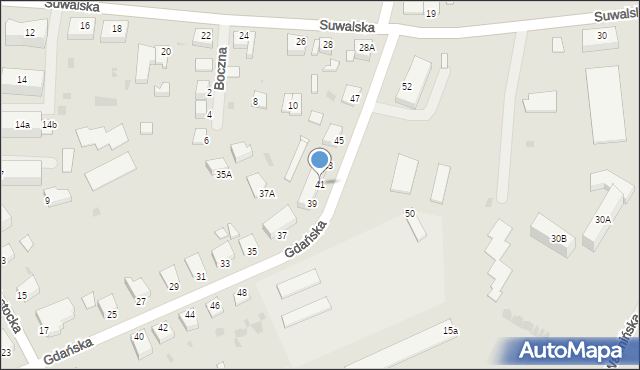 Giżycko, Gdańska, 41, mapa Giżycko