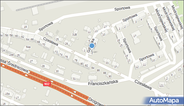 Gliwice, Gdańska, 2, mapa Gliwic