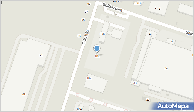 Gniezno, Gdańska, 104, mapa Gniezna