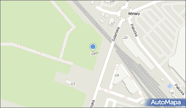 Gniezno, Gdańska, 115, mapa Gniezna