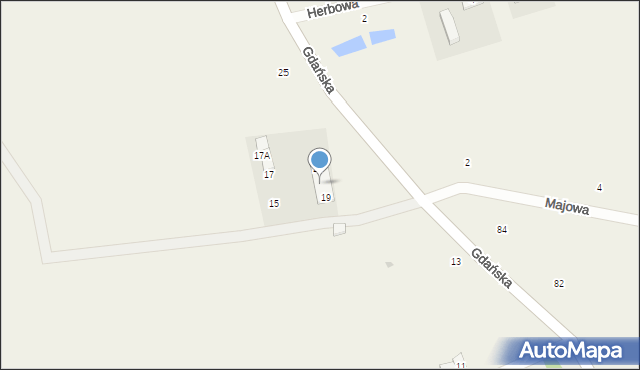 Grabiny-Zameczek, Gdańska, 21, mapa Grabiny-Zameczek
