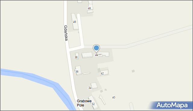 Grabiny-Zameczek, Gdańska, 44, mapa Grabiny-Zameczek