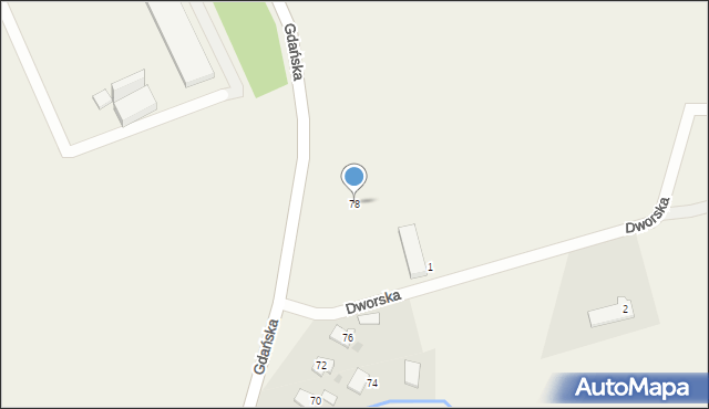 Grabiny-Zameczek, Gdańska, 78, mapa Grabiny-Zameczek