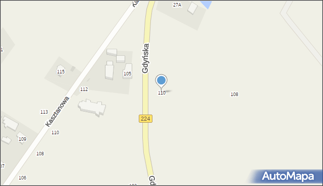 Grabowska Huta, Gdyńska, 110, mapa Grabowska Huta