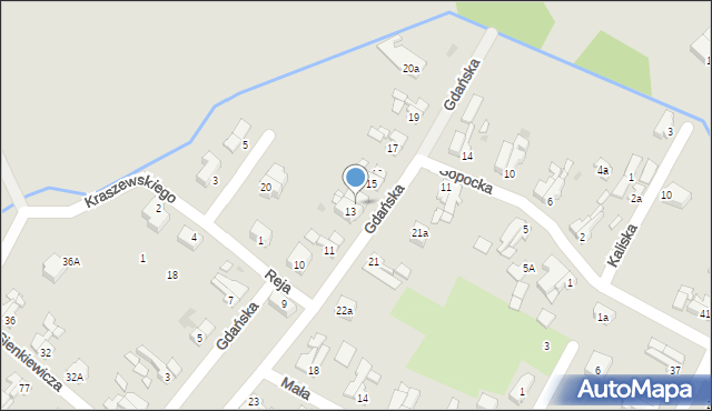 Gryfice, Gdańska, 14, mapa Gryfice