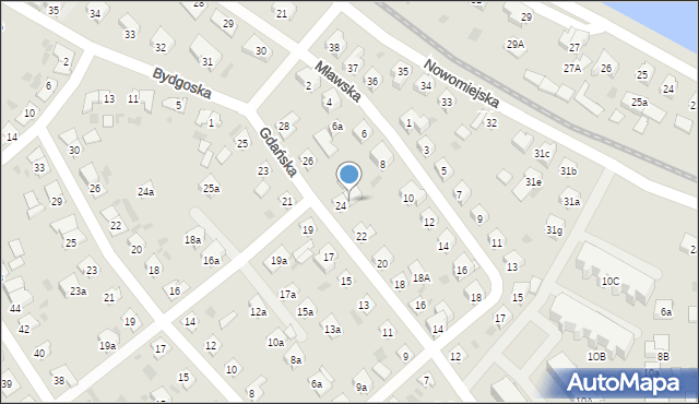 Iława, Gdańska, 24A, mapa Iława