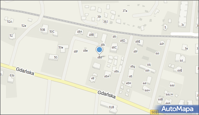Jantar, Gdańska, 48d, mapa Jantar