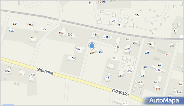 Jantar, Gdańska, 48f, mapa Jantar