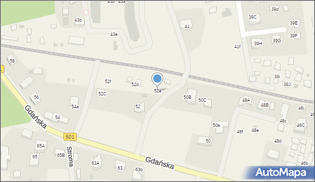 Jantar, Gdańska, 52e, mapa Jantar