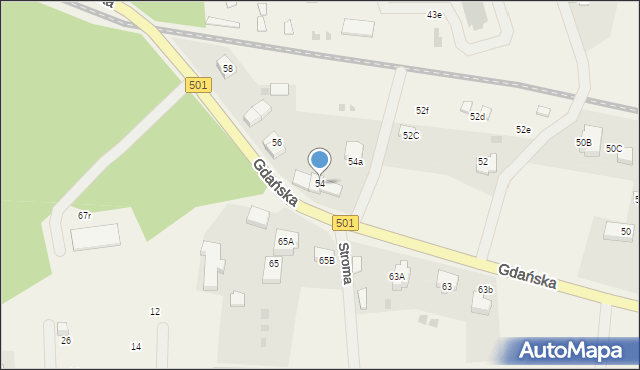 Jantar, Gdańska, 54, mapa Jantar