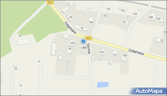Jantar, Gdańska, 65B, mapa Jantar