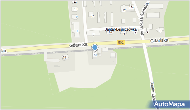 Jantar, Gdańska, 73, mapa Jantar